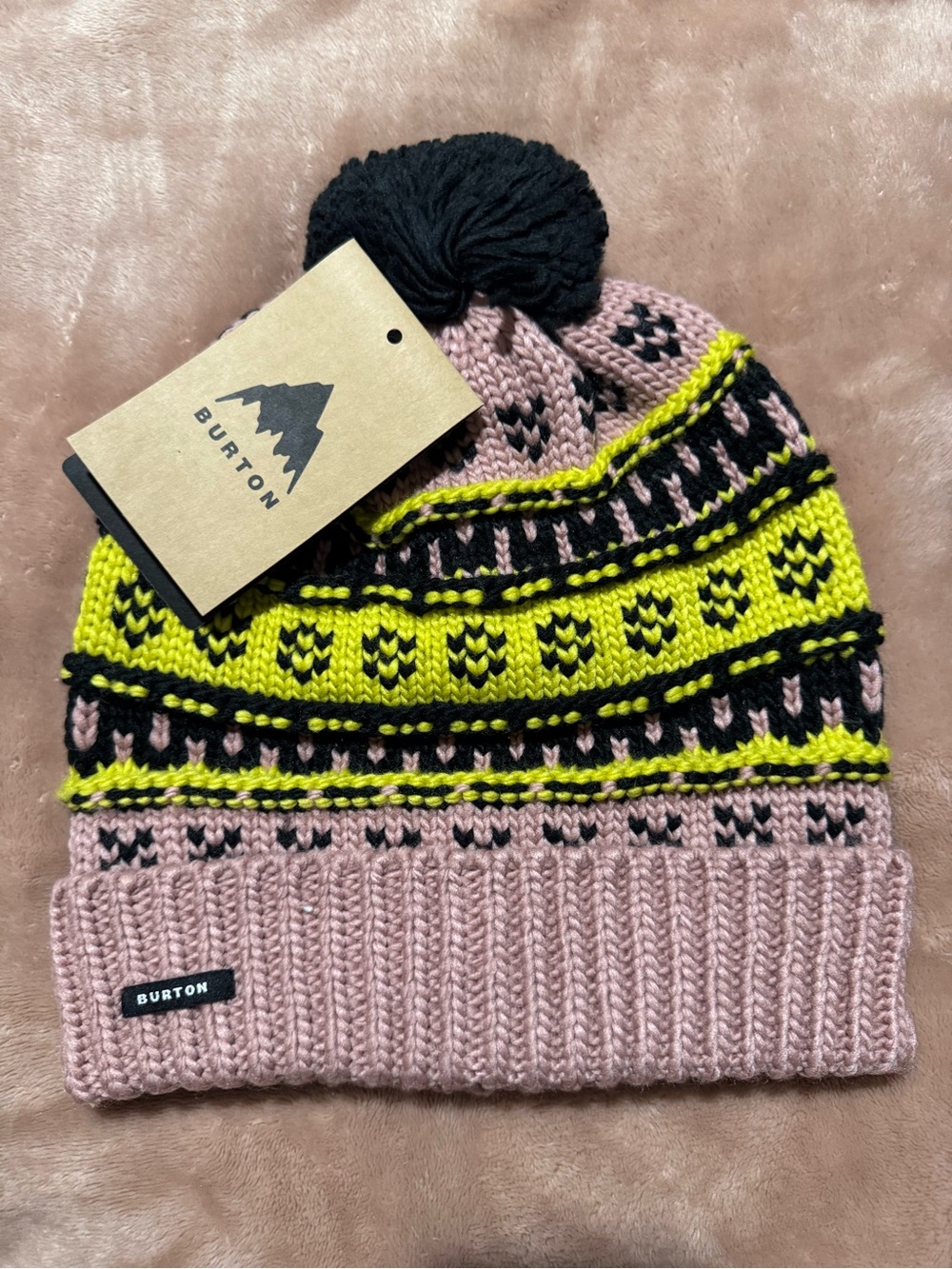 NWT Burton Walden Recycled Polyester Beanie, Powder Blush Pink, One Size